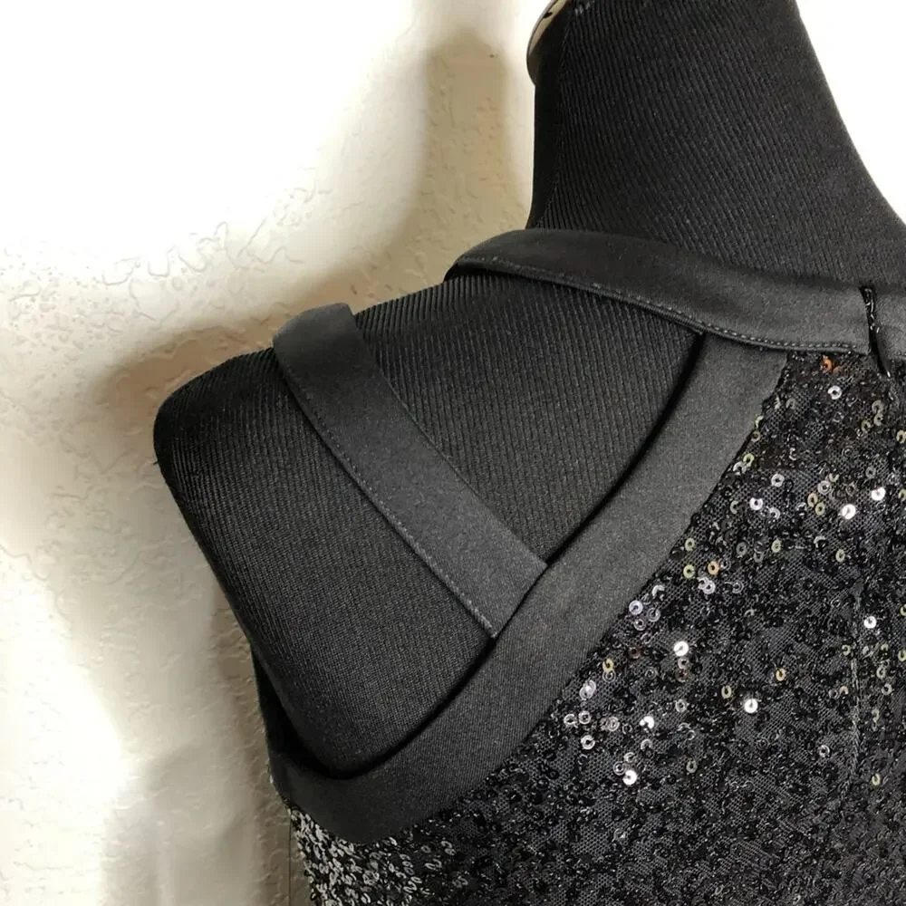 Guess black cutout sequin sleeveless sheath mini dress size 4 NWT